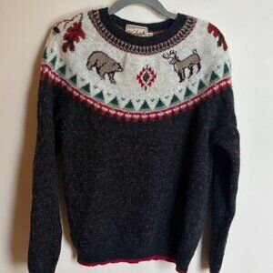 Woolrich Fair Isle 100% Wool Hand-Knit Sweater